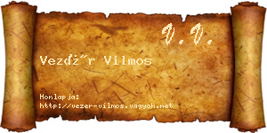 Vezér Vilmos névjegykártya